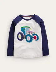 Colourblock Tractor T-shirt Oatmeal Tractor Boys Boden