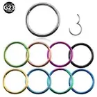 Hinged Segment Nose Rings-Titanium Ear Cartilage Tragus Lip Piercing Fashion 1PC