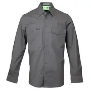 Velocity Stretch Lightweight RipStop Charcoal Cotton Travel Shirt - 6XL