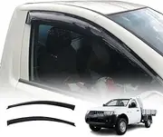 OAD4X4 Weathershields Compatible with Mitsubishi Triton Single Cab 2006-2015 with Extended Mirror, Weather Shields Window Visors Wind Deflectors Sun Rain Guard 2PCS Set