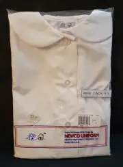 Vintage NEW Girls White Nurse Uniform Button Up Blouse Peter Pan Collar Size 6