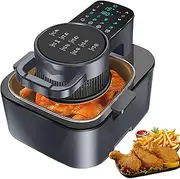 Compact Air Fryer 1350W, 9L Smart Air Fryer Oven with LED Touch Panel, 60min Timer, 90~200℃ Temperature Adjust, Memory Power Off, No-Stick Electric Fryer for Home Use and for Frying Black