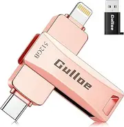 512GB Flash Drive Intended for iPhone, Plug and Play, No Application Required, Memory Stick Storage for Photos and Videos Backup, Compatible with iPhone iPad Android PC (Rose Gold)