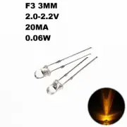 50pcs Yellow F3 3mm Diameter LEDs Round Bright Light Lamp Emitting Diode