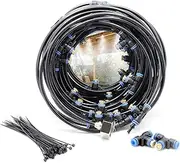 2RZ Misting Cooling System 75.5FT(23M) Misting Line DIY Outdoor Mist Irrigation+36 Brass Mist Nozzles Garden Misting Irrigation System for Lawn Patio Garden Greenhouse