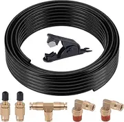 EilxMag Air Line Kit for Air Spring Bag Suspension with Fittings, 30 FT PA Hose Truck Airbag Line with 1/4 NPT DOT Air Fittings, Replacement Valve for Airbag Suspension in Semi Truck Trailer