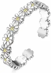 [ORAZIO] Toe Rings for Women 925 Sterling Silver Toe Rings Adjustable Band Silver Toe Rings Snake Cubic Zirconia Daisy Flower Open Cuff Toe Ring Set Beach Foot Jewelry for Summer