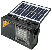 Solar-Powered Shortwave AM FM Radio Bluetooth Speaker Audio Player Flashlight