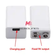 Type-C 9V Rechargeable 6F22 Li-ion Battery 1200mAh For Multimeter Microphone