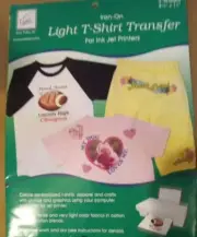 June Tailor Iron-On LIGHT T-SHIRT TRANSFER Sheets for Ink Jet Printers 3 sheets