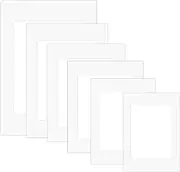 24 Pcs Photo Mounts for Frames, Picture Mounts for Frames, 5 Inch 6 Inch 7 Inch 8 Inch 10 Inch A4 Picture Frame Mounts, White Photo Frame Mounts for Picture Paintings Artwork Mount Board Card Mats