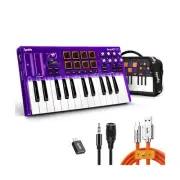 MIDI Keyboard Controller Beat Maker Machine, 25 Key MIDI Keyboard with Drum P...