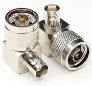 BNC Female to N Type Male Right Angle Adapter RF Coax Coaxial Connector 2Packs