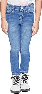 [YMI] Toddler Girl Adjustable Waistband Snap Button Light Fading Skinny Jean