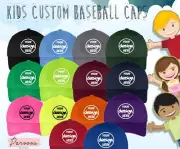 Ink Stitch Custom Logo Texts Stitching Unisex Kids Personalized Baseball Caps