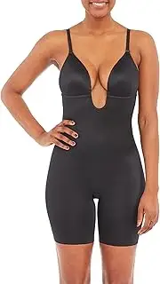 Women's SPANXshape Suit Your Fancy Plunge Low-Back Mid-Thigh Bodysuit, Champagne Beige