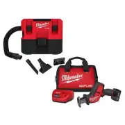 Milwaukee Wet/Dry Vacuum 1.6 Gal. 12V Cordless w/ HACKZALL Reciprocating Saw Kit