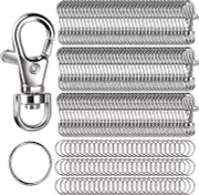 240PCS Metal Swivel Snap Hooks and Key Rings, 120PCS Small Lobster Claw Keychain