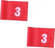 BESPORTBLE 2pcs Training Flag for Golf Sturdy Nylon Putting Numbered Design Easy to Set up Portable Practice Gear for Yard Number 3