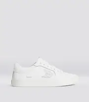 CARIUMA: Women's White Pebbled Leather Sneakers | SALVAS