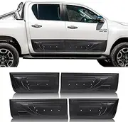 SUERAUTO4X4 Door Body Cladding Moulding Trim for Toyota Hilux 2021-2025 N80 Facelift Accessories, Side Door Body Cladding Panel Protector Guard Kit Car Exterior, Matte Black 6PCS/Set