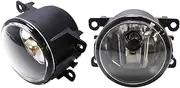 2PCS Compatible For Acura Ford Nissan Suzuki Pair of Side Fog Light Lamp Assemblies w/ 55W H11 Halogen Bulbs(Clear Lens)