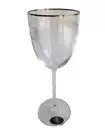 Ralph Lauren Navigator Platinum Rim Crystal Wine Glass Stemware Cut Rings NewTag
