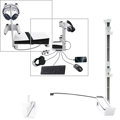 Console Horizontal Storage Bracket Flat Stand w/ 5 USB Port for PS5 Slim/PS5 Pro