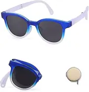 [WAYIKK] Gradient TR Frame Color Kids Foldable Sunglasses for Boys And Girls UV Sunscreen Sunglasses,2