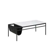 Modern Furniture DARIEN Marble Coffee Table 115cm - White & Black