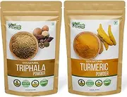 Organic Zing Bundle of : Turmeric Powder - 115 g / 4 oz & Triphala Powder 100g / 3.5 oz
