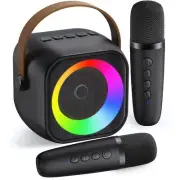 Kids Karaoke Machine with 2 Mics Bluetooth Rechargeable Speaker Party Fun