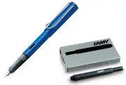 Al-Star Fountain Pen (M) Ocean Blue & 5 Black Ink Cartridges