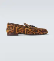 [Tom Ford] Tom Ford Nicolas leopard-print calf hair loafers UK 13 brown