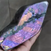 754g Natural Rainbow&Purple Labradorite Polished Display Specimen Healing D333