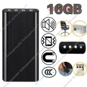 240 Hr Spy Digital Voice Activated Recorder Mini Audio Magnetic 16GB MP3 Player