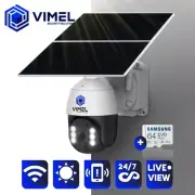 Wireless Security Camera WIFI Solar Panel 64GB Alarm Sound 24/7 Recording 1080P