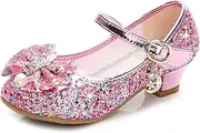 [Walofou] Flower Girls Dress Shoes Wedding Party Heel Mary Jane Princess Shoes Flats for Kid Toddler