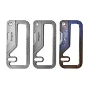 New Titanium Keychain Buckle 12C28 Blade Folding Knife Pocket Outdoor Multi Tool