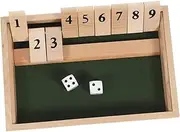 Cawtiuly Shut The Box Dice Game - Family Game of Strategy with Wooden Board for Adults Kids Family Classroom Home or Pub - 12 Spots Dice Game with 2+ Player Games
