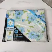Vintage Penneys Penn-Prest Fashion Blue Floral Muslin Flat Sheet Twin Bed 72x104