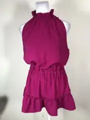 Pearl by Lela Rose | Magenta Fluid Crepe Halter Top Size Small