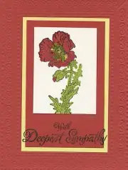 Framed Poppy Sympathy Handmade Notecard (1 Card) #363