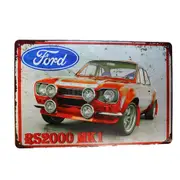 2x Tin Sign Ford Rs2000 Mk1 Sprint Drink Bar Whisky Rustic Look