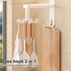 Cooking Utensil Rack Space-saving Kitchen Storage Rotating Holder with 10 Hooks