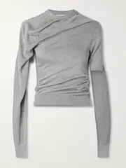 [Acne Studios] Acne Studios - Layered Silk-jersey Top - Gray - xx small xx small Gray