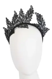 Black lace crown racing fascinator headband Max Alexander Made in AUSTRALIA