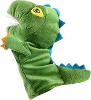 PERSELOSO Dinosaur Shape Plush Hand Puppet Interactive Cartoon Animal for Parent Bonding Birthday and Early Education Activities