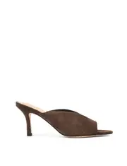 Mabel Point Toe Mules - Chocolate Brown Suede