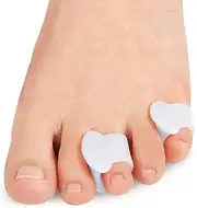 5 Pair Pinky Toe Separators, Little Toe Spacers Relieve Pain from Friction and Pressure Foot Care Tool (White)